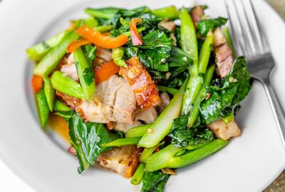 Crispy Pork Belly with Chinese Broccoli 🌶️