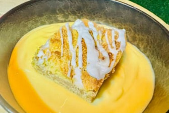 Homemade Apple Crumble with Custard