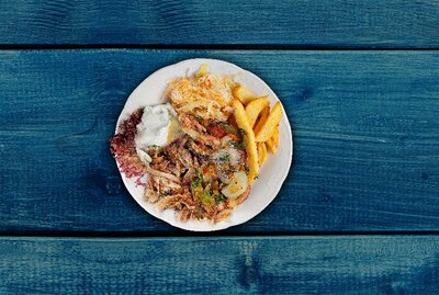 Gyros mit gebratenen Zwiebeln