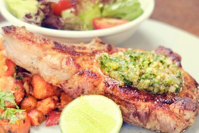 Porkchop with Chimichurri Butter