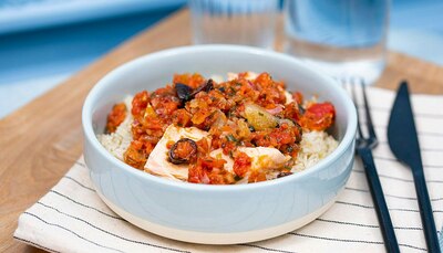 Saumon sauce vierge et riz pilaf