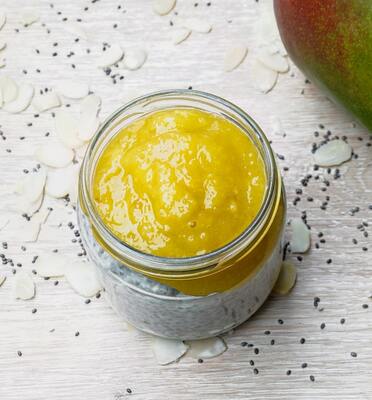 Pudding de Chia, coulis fruits exotiques
