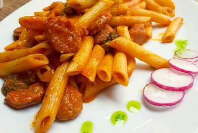 PENNE ALLA CALABRESE  (Allergens: Lactose, Gluten Wheat, Egg, Sulphur Dioxide)
