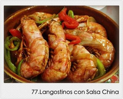 77.Langostinos con Salsa China