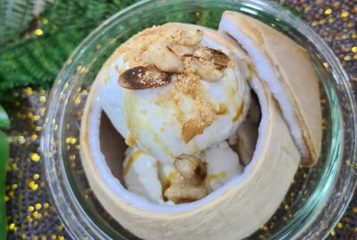 CC4.  Coconut Jelly with Red bean , Coconut ice cream and Peanuts