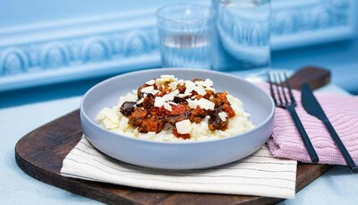 Risotto aubergine tomate citron
