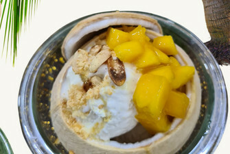 CC7.  Cococnut Jelly with Mango and Longan