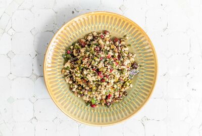 Cauliflower salad, mint, parsley, walnuts, pistachios, cranberries