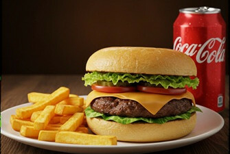 Gourmet Cheese Burger (6oz) & French Fries