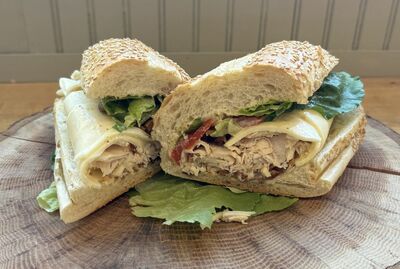 #18 - Sliced Chicken Breast, Monterey Jack Cheese, Bacon, Lettuce, Tomato, Honey Mustard