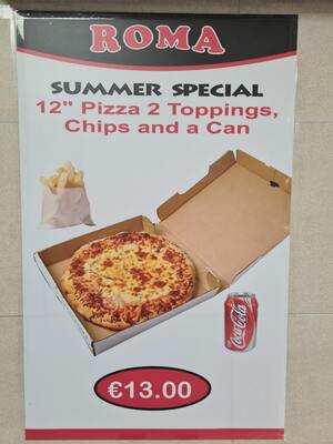 12 pizza 2 toppings chips can