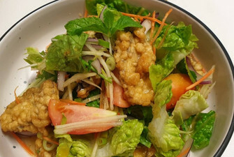Tempura Eggplant Salad