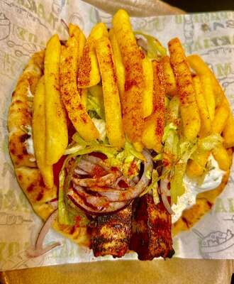 Pork Double Kalamaki pitta