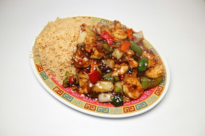 King Prawn with Green Pepper Big Plate豉椒大虾饭