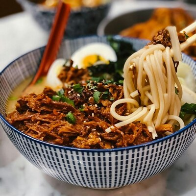 Miso Hoi Sin Pork Ramen noodles Bowl