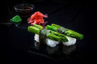 Nigiri Asparagus 🌿 / 手握寿司 芦笋