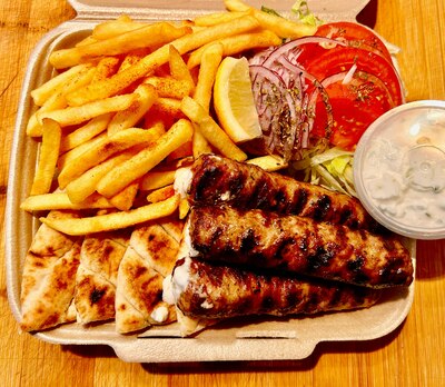 Kofta Kebab Stuffed With cream cheese meal