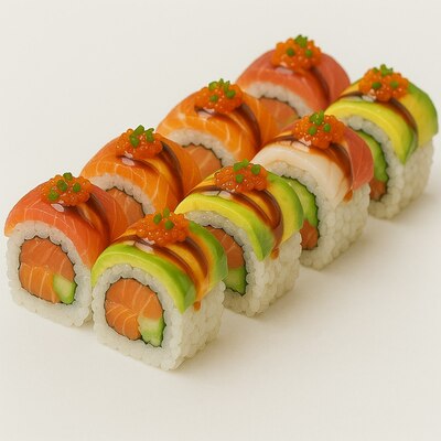 Spicy Rainbow Roll (8 pcs)