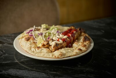 Chicken Kebab Roll with Nan & Chips