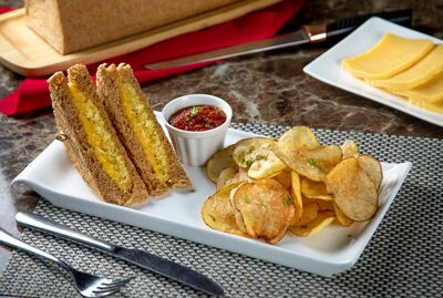 Grilled Cheese Sandwich with Tomato Dip