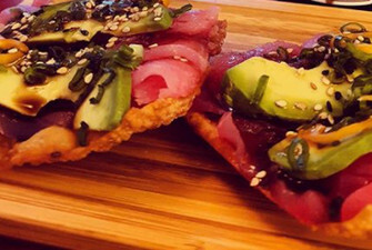 Tostada Wonton Sashimi de Atún