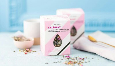 L'élégant - thé blanc du Népal à la rose bio - 12 sachets