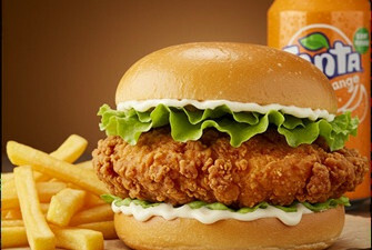 Southern Fried Chicken Burger & French Fries