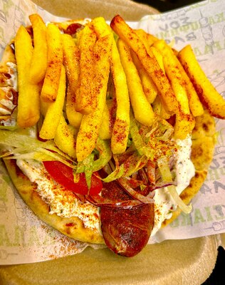 Greek Sausage pitta