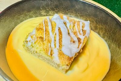 Homemade Apple Crumble with Custard