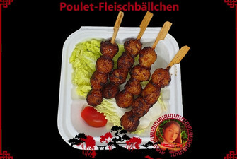 Poulet-Fleischbällchen Spiesse