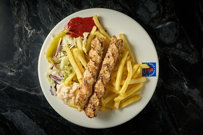 Lamb Kebabs (2) with Chips