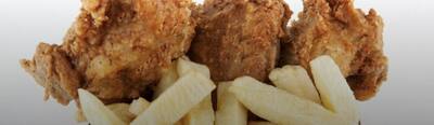 Chicken Box Meal 1 Piece of Southern Fried Chicken & Chips.