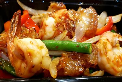 Ka Pow Crispy Pork Belly and Shrimp