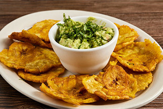 Fried Green Plantains (Tostones y Guacamole)