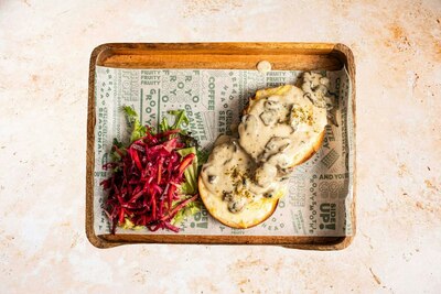 Creamy Mushroom and Truffle bagel