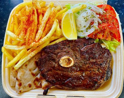 Lamb Steak on the Bone Grilled