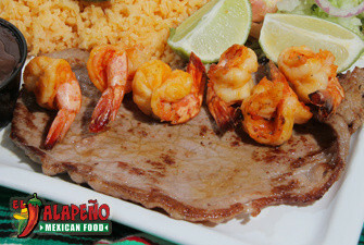 GRILLED STEAK WITH SHRIMP