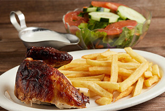 Quarter Chicken and Salad (Cuarto de Pollo a la Brasa y Ensalada)
