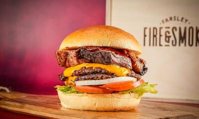 Brisket Topped Cheese Burger