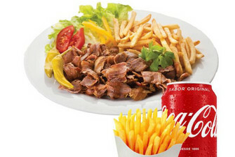 Menú infantil con patatas y refresco
