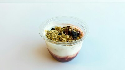 Yoghurt with Raspberry Compote & Granola Topping